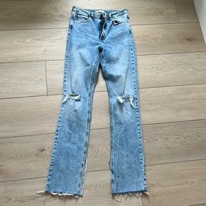 Zara straight leg split hem